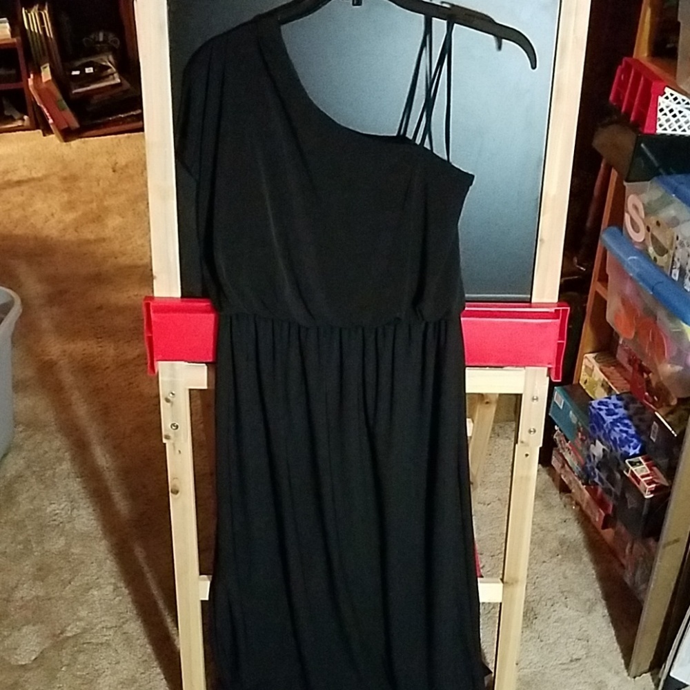 Storm Off The Shoulder Black Maxi Large
